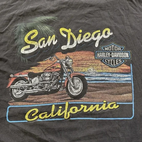 Vintage Harley Davidson Shirt Mens XL SS Tee 90s San Diego California 1997 - Picture 2 of 9